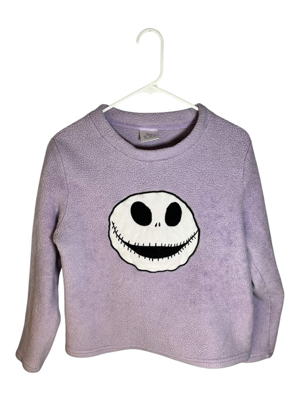 Lavender Fleece Sweatshirt with Jack Skull Graphic